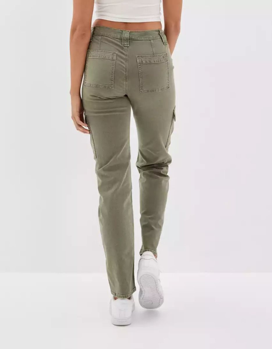 Jean American Eagle AE Stretch Cargo Droit Pant Vert Olive Femme | LDU-98546466